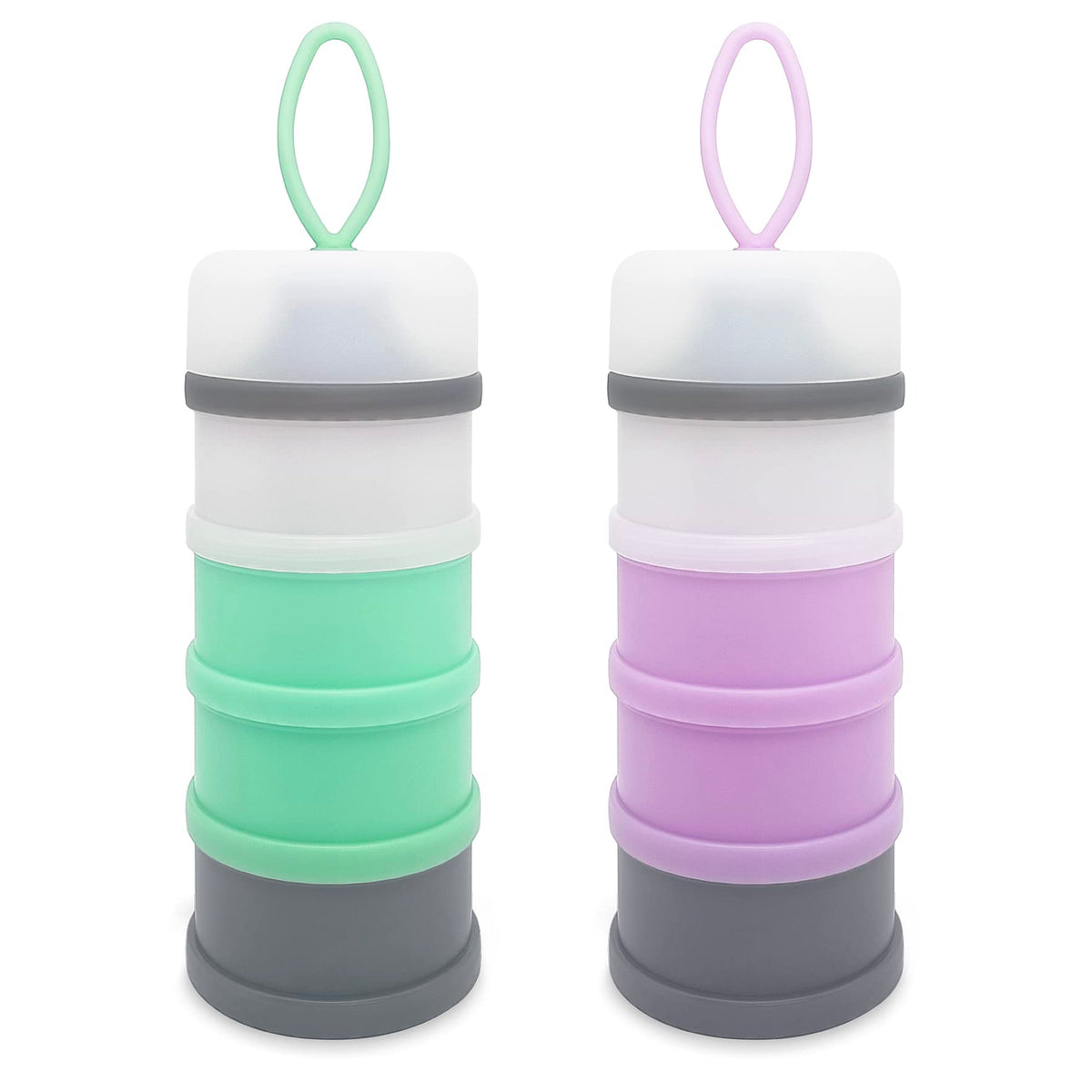 LADISO Baby Formula Dispenser with a 4-layer stack for easy on-the-go portions.