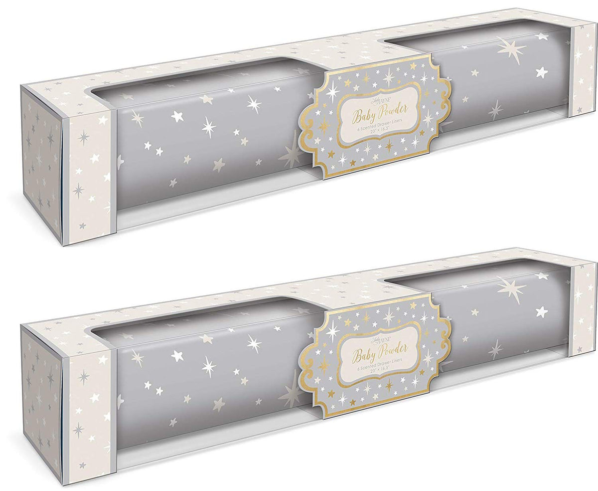 Lady Jayne baby powder drawer liners in twinkle star box provide fresh scent for drawers.