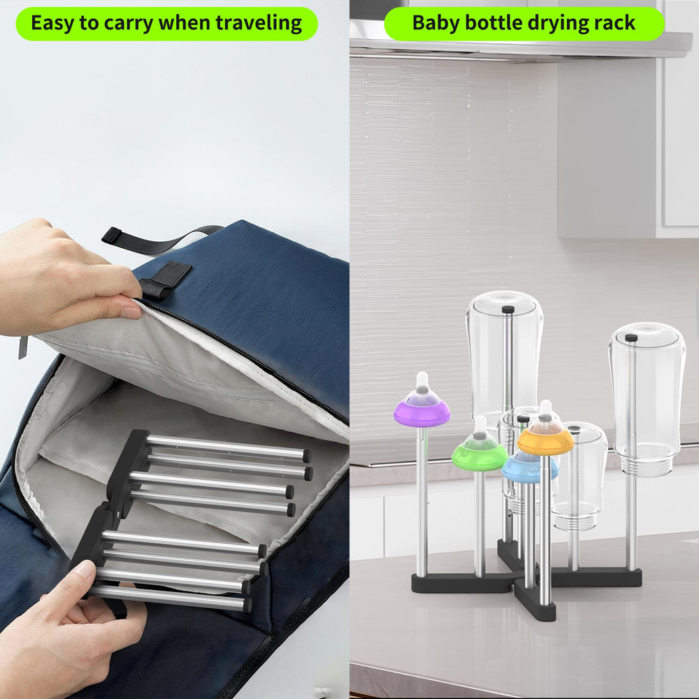 LAEMYFYRE retractable-bottle-drying-rack anti-slip-base protects surfaces and stabilizes items.