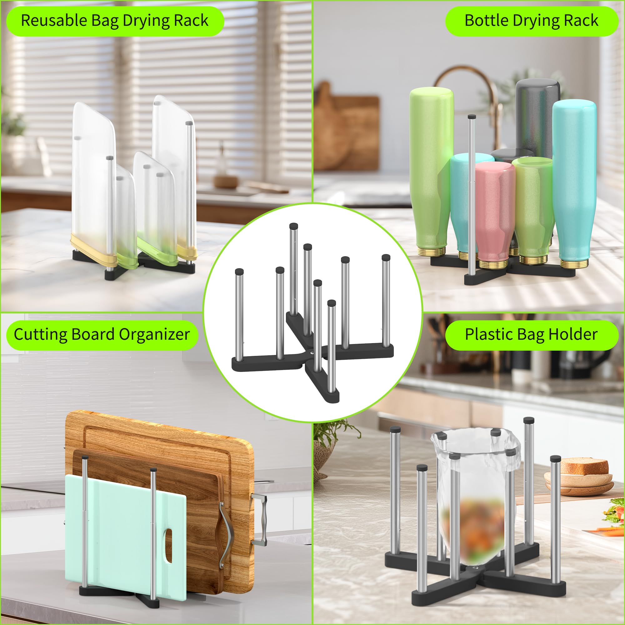 LAEMYFYRE retractable bottle-drying-rack on-countertop-use keeps kitchen organized during drying.