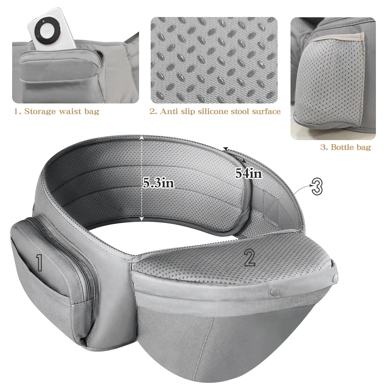 Laifarkost baby carrier lumbar comfort enhances back support for longer use.