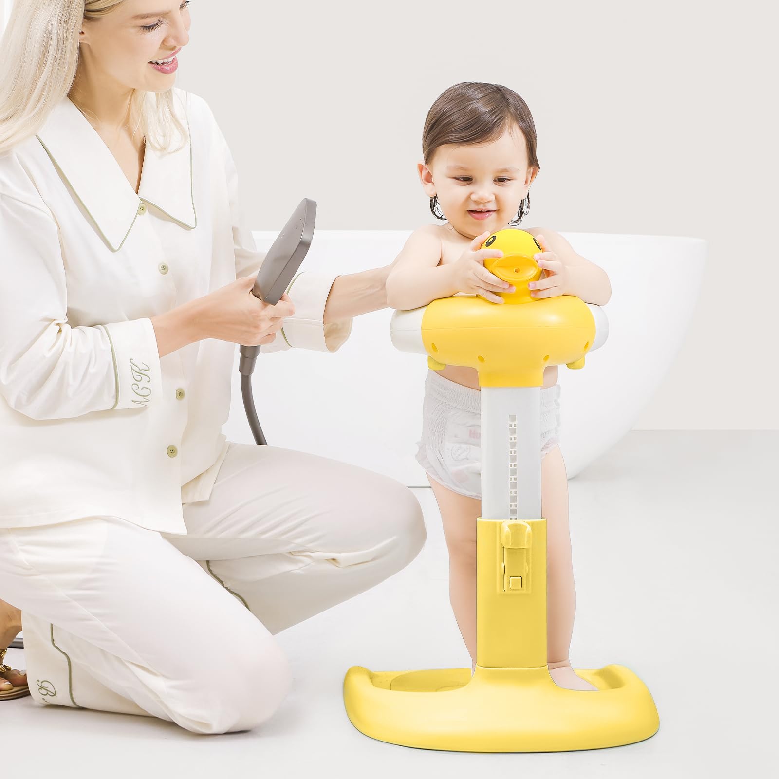 Laigoldana anti-slip base provides stable bath time on wet bathroom floors.