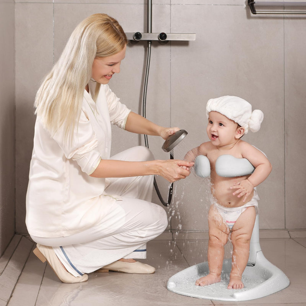 Laigoldana baby shower stand assembled shows ergonomic frame and adjustable height