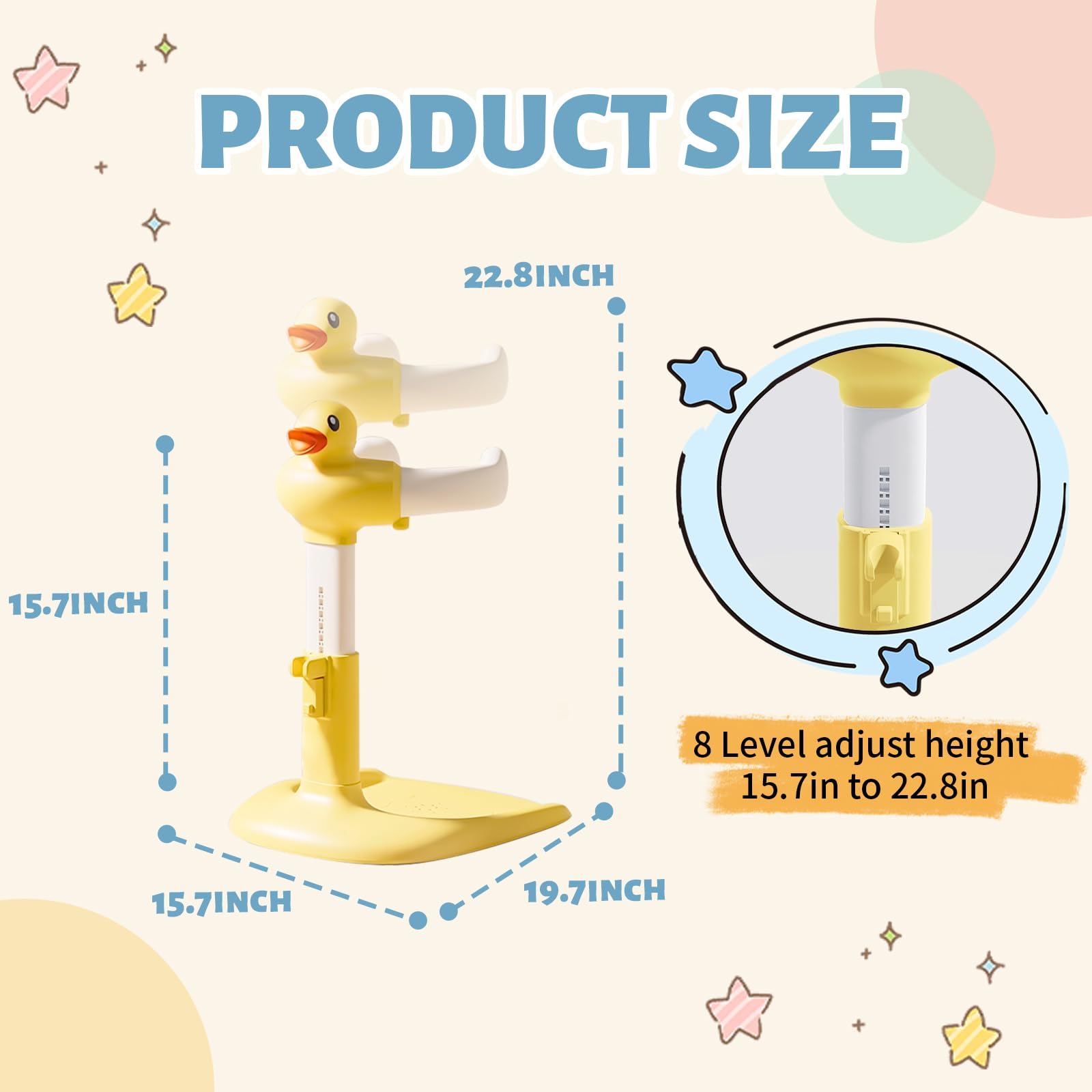 Laigoldana shower head holder keeps water within easy reach during baths.