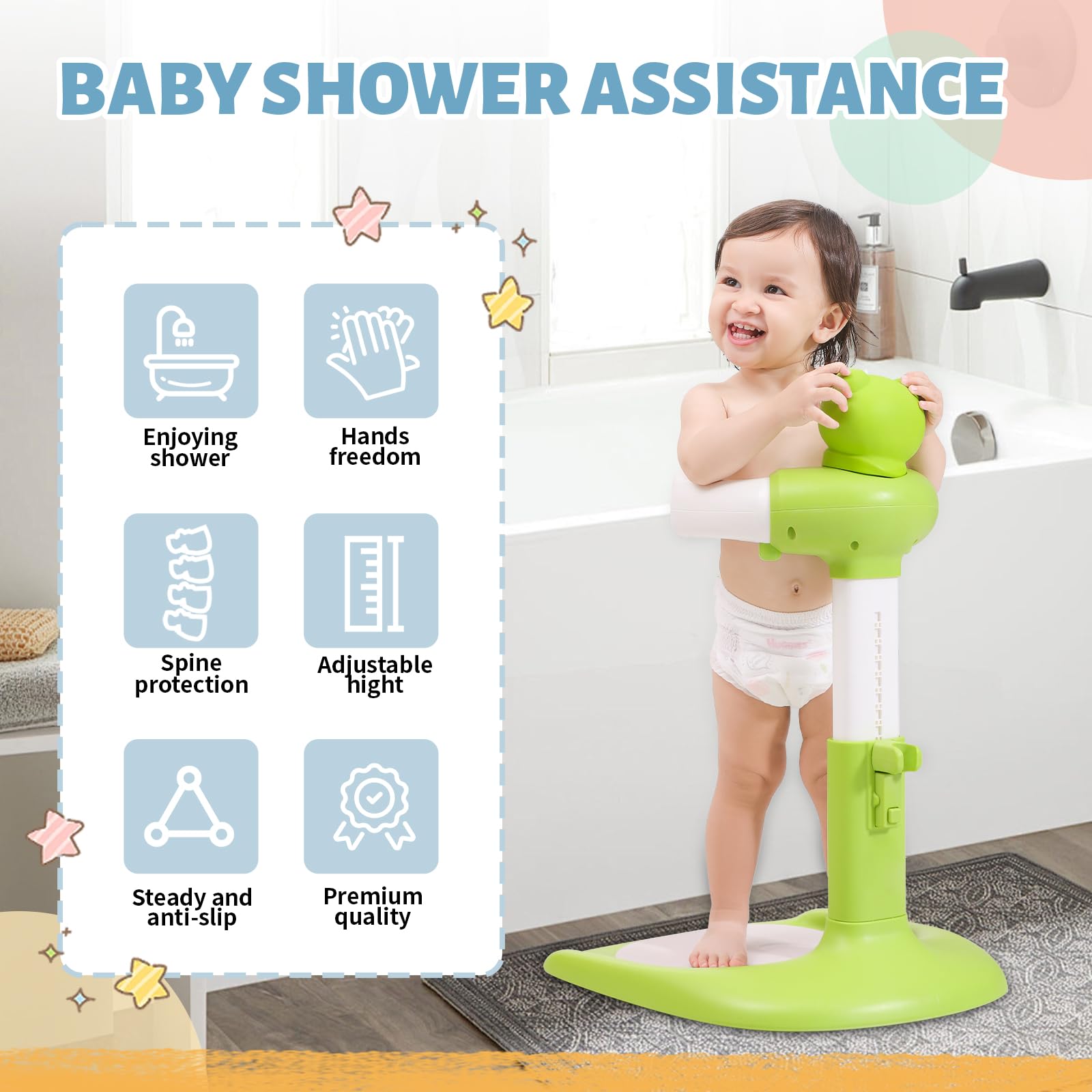 Laigoldana upgraded-green frog design adds cheerful bath-time appeal.