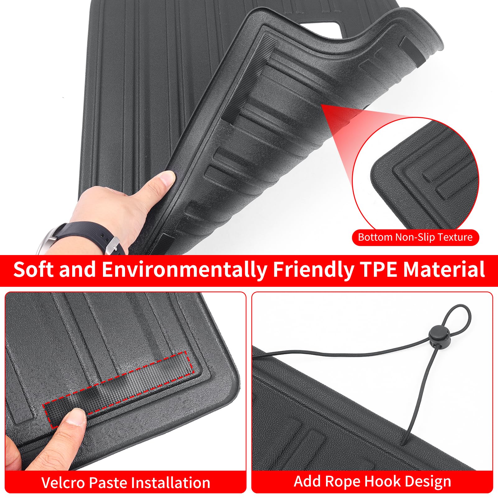 LaIIker seat-back protective pad clean-surface closeup shows easy wipe maintenance.