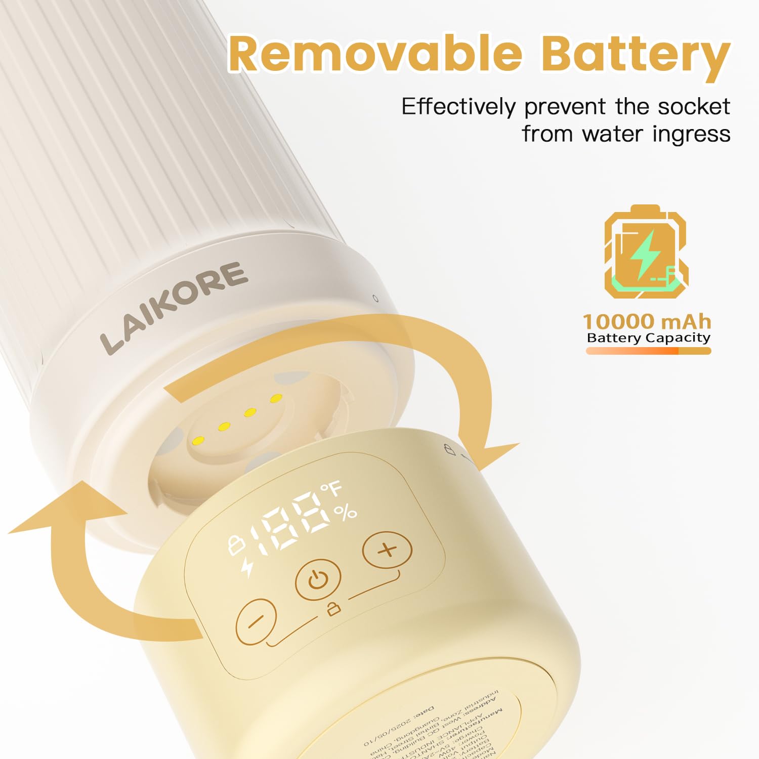 LAIKORE 17oz capacity supports multiple feeds between refills during trips.
