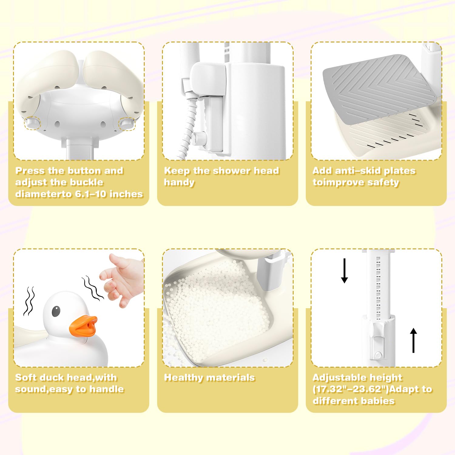 LAIKORE drain holes promote quick drying after baths