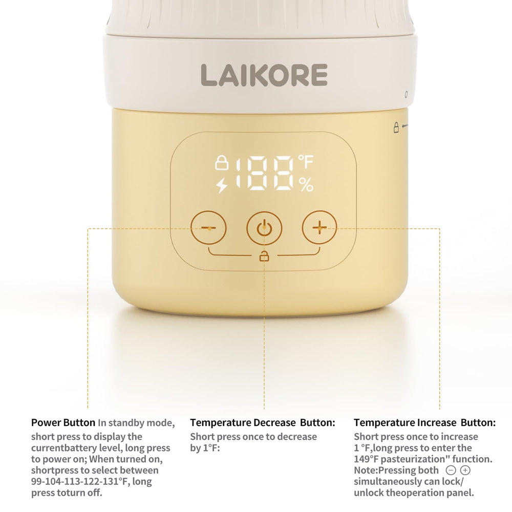 LAIKORE wide opening simplifies cleaning after every feed.