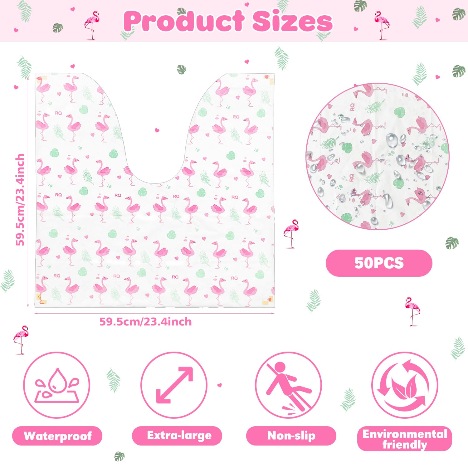 LAIAMER Flamingo 24x24 inch mat provides ample coverage