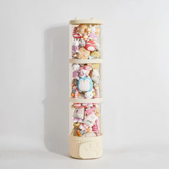 LALABOO stuffed animal storage tube 42-inch full of plush toys for play-ready organization.