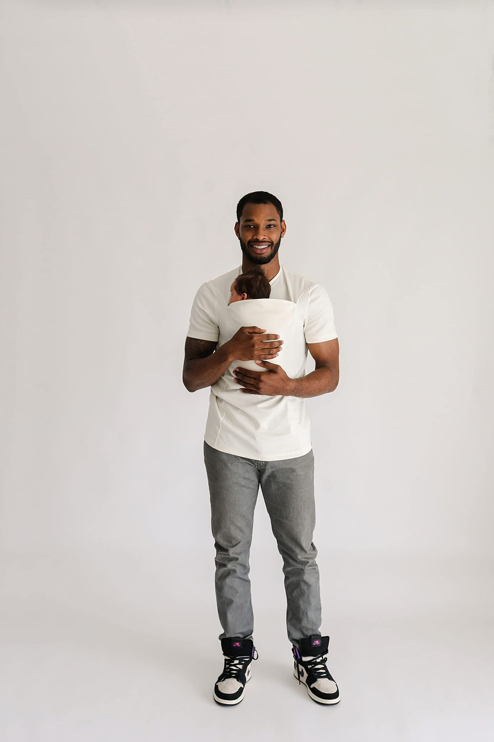 Lalabu Dad Shirt worn by a dad in everyday activity.