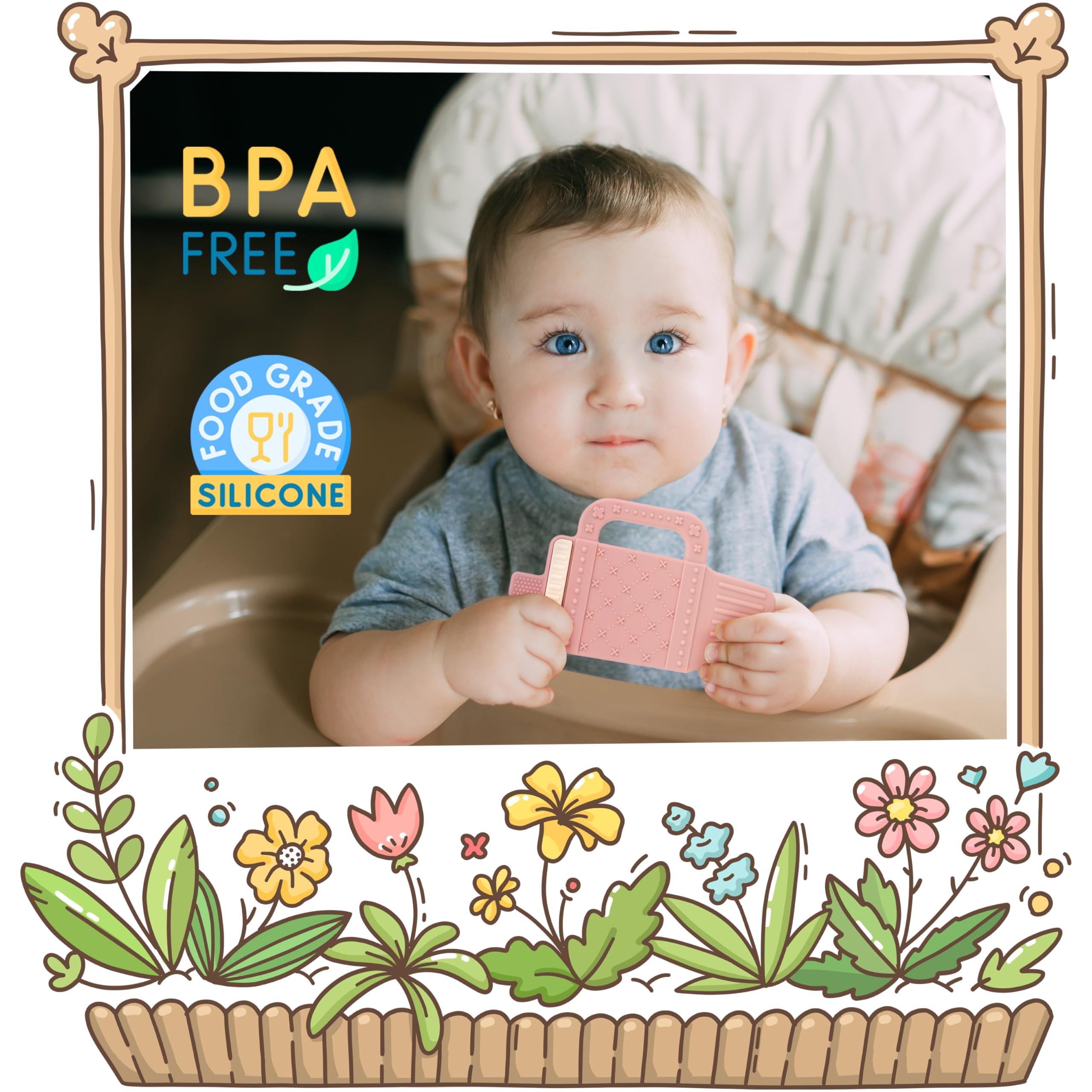 LalaDream teether uses soft silicone safe for chewing.