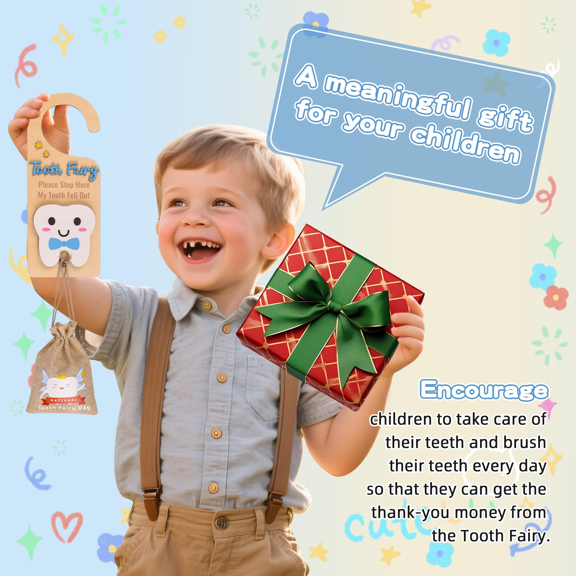LALADUCK gift set box includes all pieces for a memorable tooth milestone