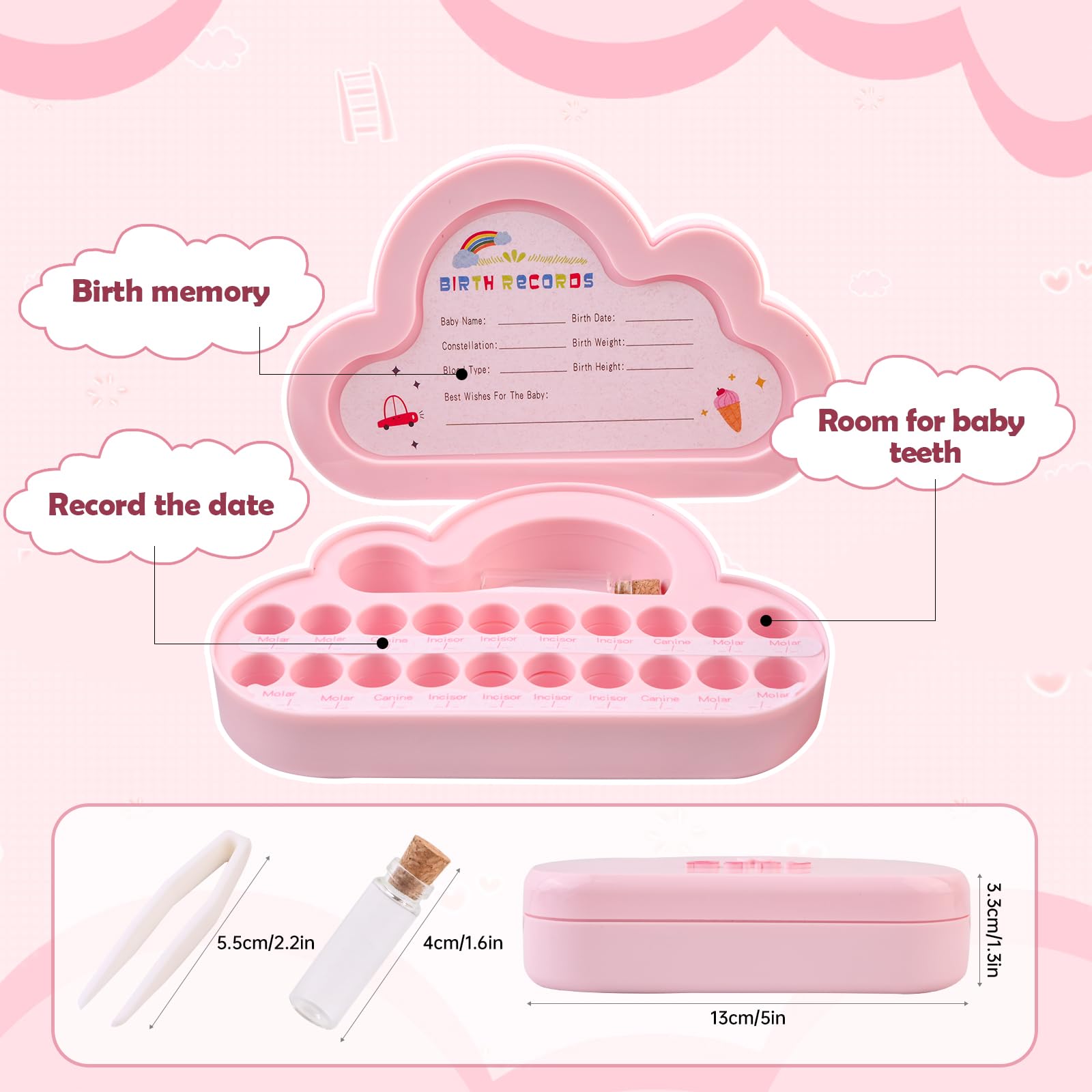 LALADUCK tooth fairy kit and growth chart included for memories.