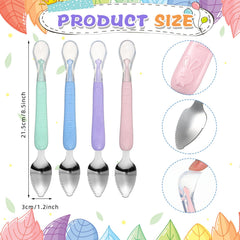 Lallisa green double-head spoon with steel scraper for fruit scraping.