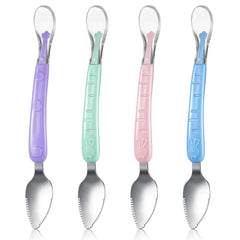 Lallisa purple double-head spoon for gentle feeding.