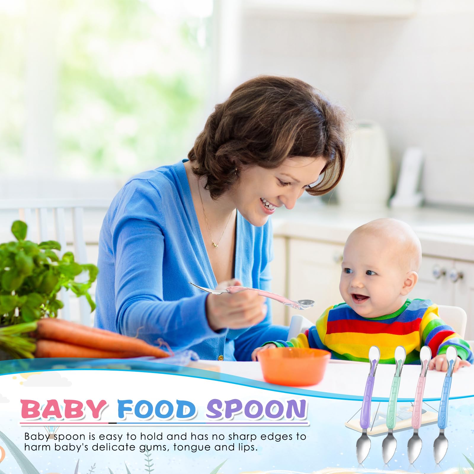 Lallisa silicone spoon with ergonomic grip for easy handling.