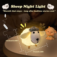 Lallomo small sheep night light side view shows compact desk-friendly design for small spaces.