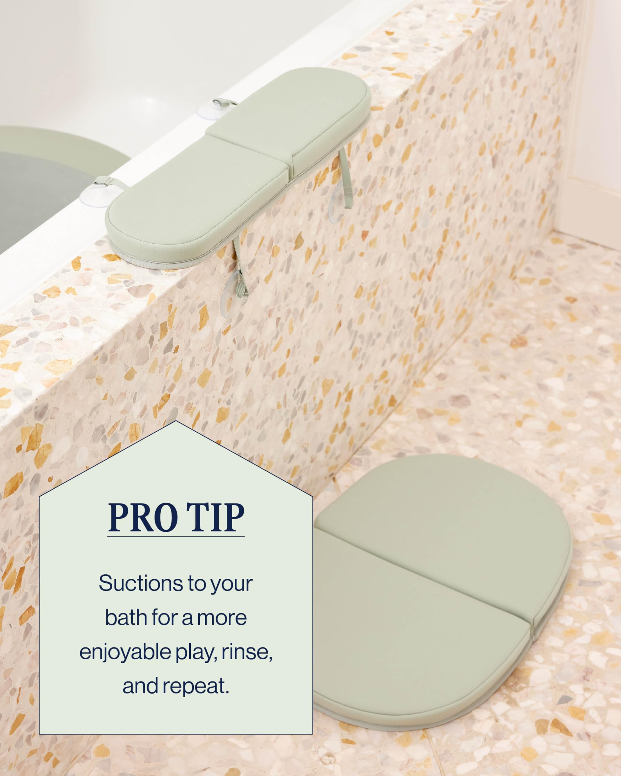 Lalo bath kneeler elbow pad is washable and easy to clean after splashes.