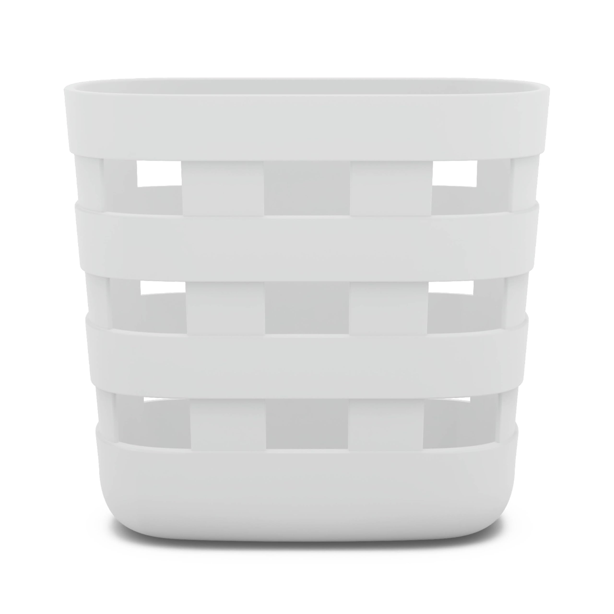 Lalo Bath Time Storage Bin Coconut front view keeps bath essentials organized and accessible.