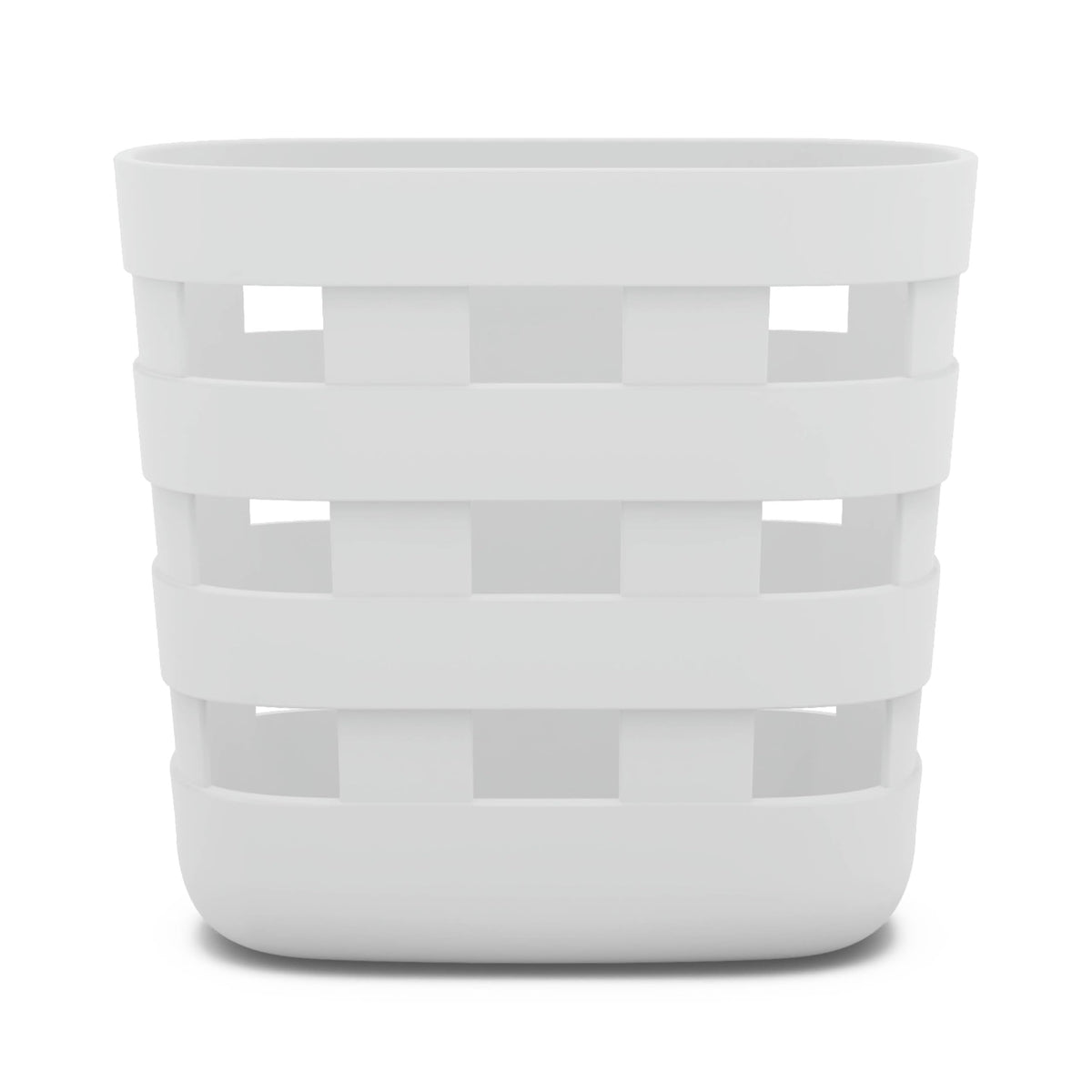 Lalo Bath Time Storage Bin Coconut front view keeps bath essentials organized and accessible.