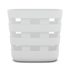 Lalo Bath Time Storage Bin Coconut front view keeps bath essentials organized and accessible.