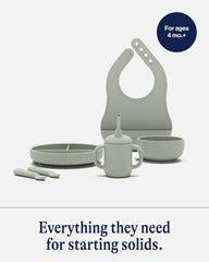 Lalo First Bites Sage training cup for easy sipping on-the-go