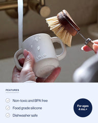 Lalo Little Cup 2-Pack sage straw detail for sip-friendly design.