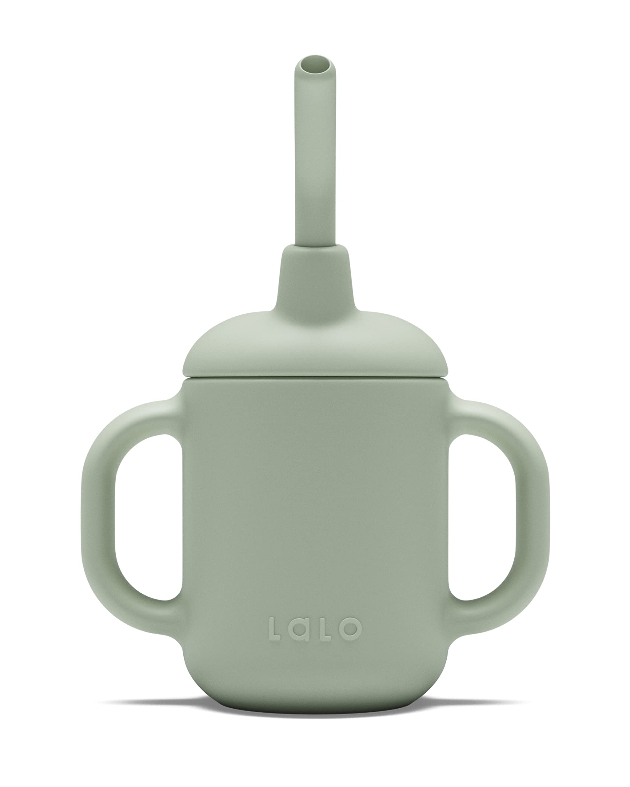 Lalo Little Cup Sage handles close-up shows easy-grip design for toddlers' independent sipping.