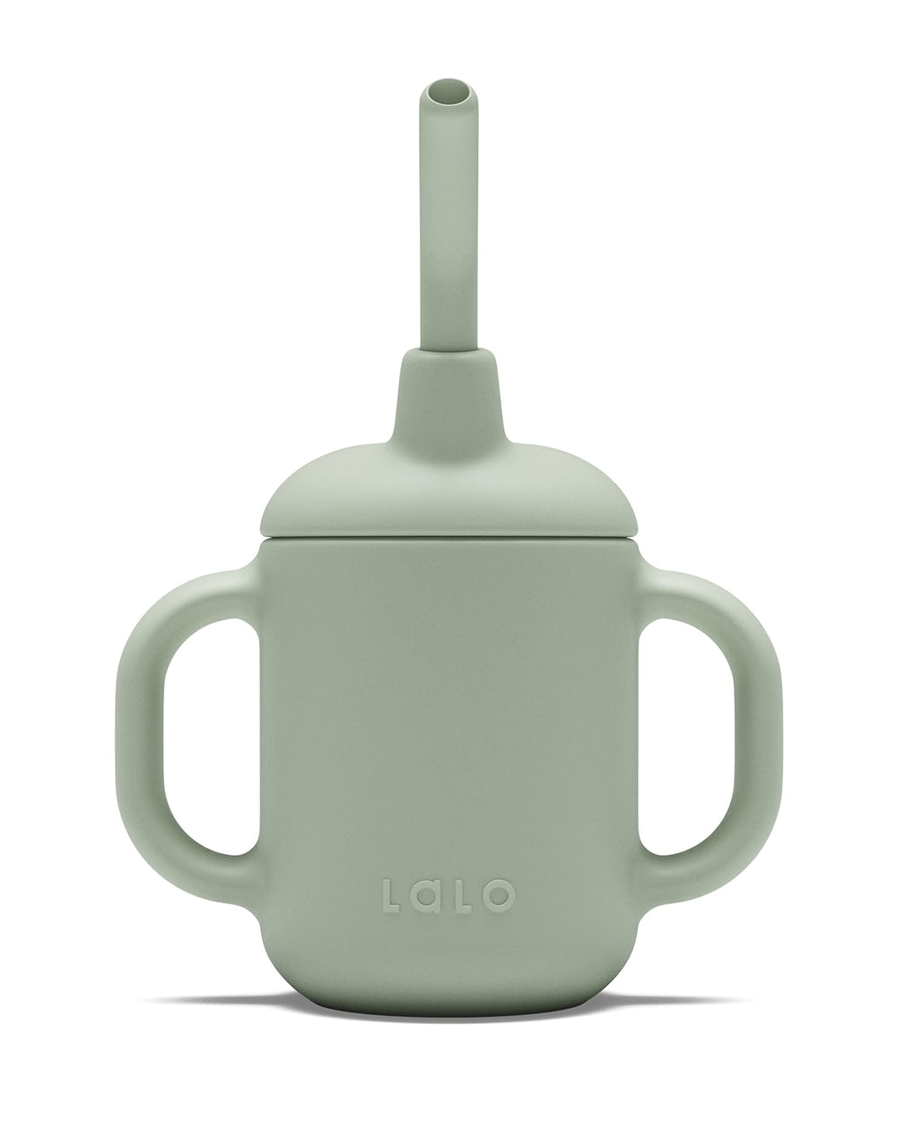 Lalo Little Cup Sage handles close-up shows easy-grip design for toddlers' independent sipping.