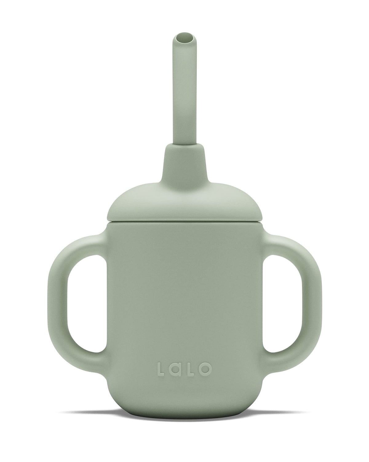 Lalo Little Cup Sage handles close-up shows easy-grip design for toddlers' independent sipping.