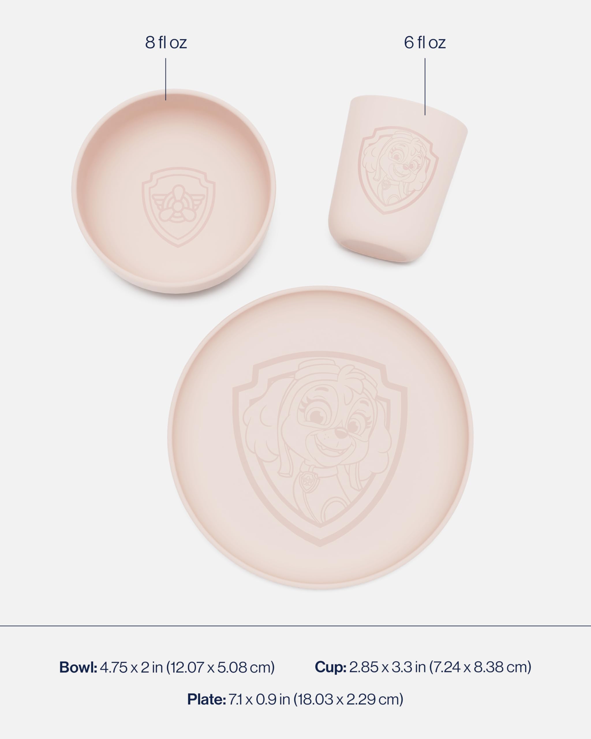 Lalo PAW Patrol 3 piece set keeps dinnerware coordinated for kid dining