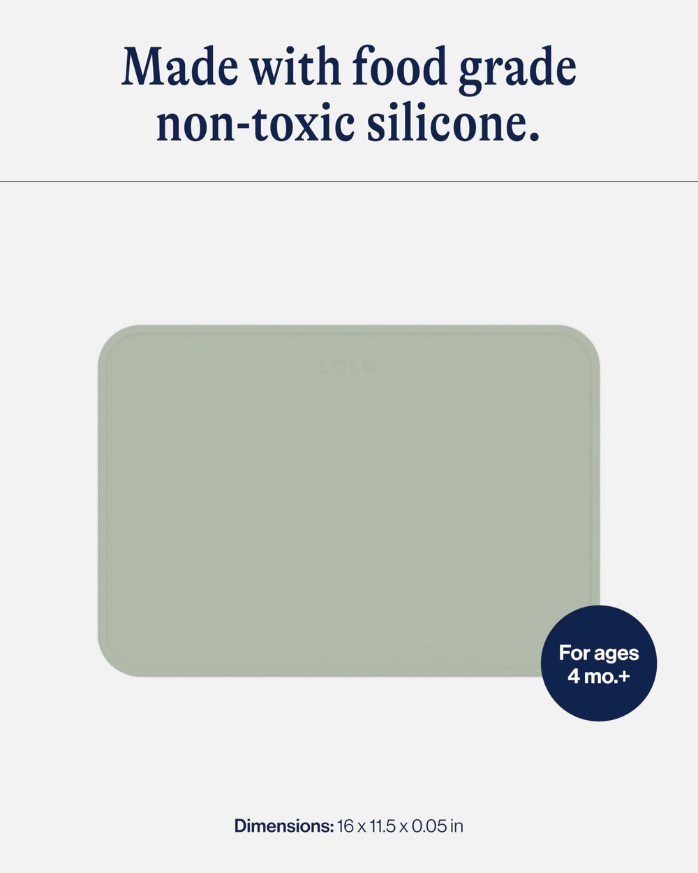 Lalo placemat non-slip bottom detail highlights stable dining surface for toddlers.