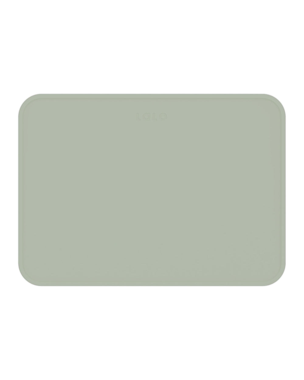 Lalo silicone placemat sage closeup reveals durable, non-toxic texture for safe, easy cleanup.