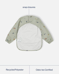 Lalo Smock Bib fruit print sage adds playful style to creative mealtime