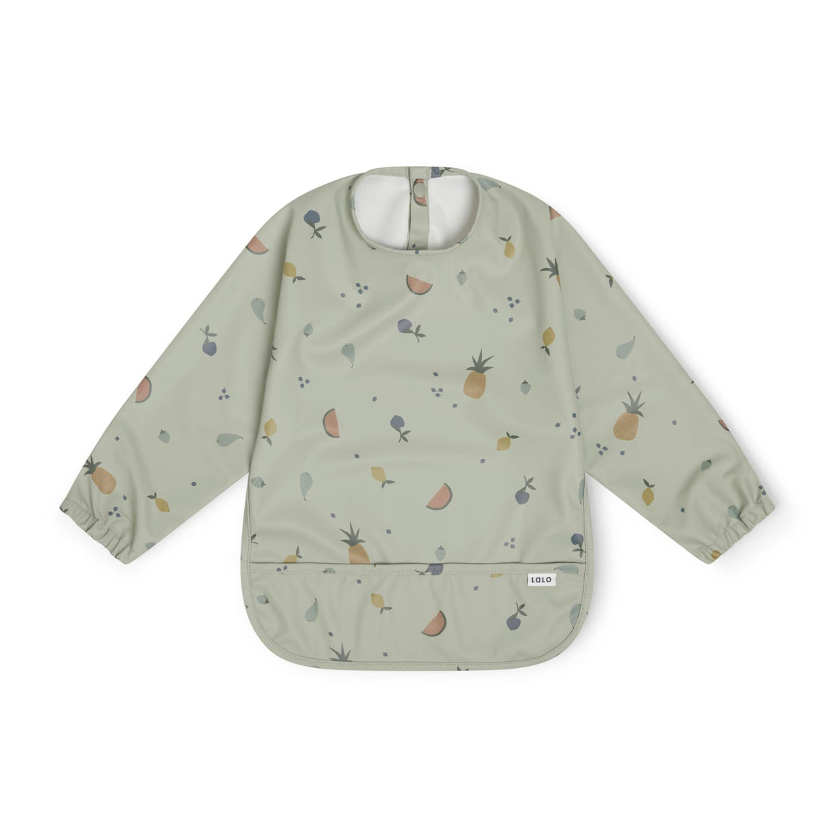 Lalo Smock Bib long-sleeve cuff close-up highlighting waterproof fabric to keep outfits clean