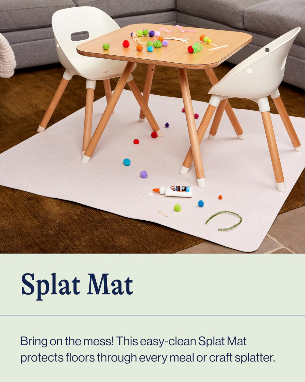 Lalo Splat Mat Terrazzo BW playtime keeps play areas clean and easy to wipe.