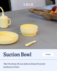 Lalo suction base closeup shows secure grip for tip-free feeding