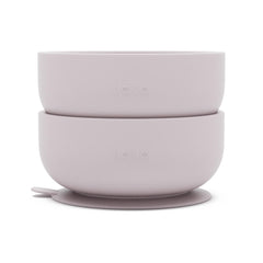 Lalo Suction Bowls 2Pack Lavender close-up shows secure base for mess-free meals.