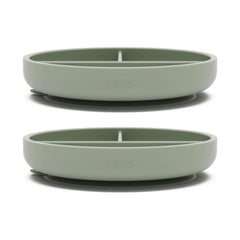 Lalo suction plates 2-pack top view with divided sections and suction base for mess-free meals.