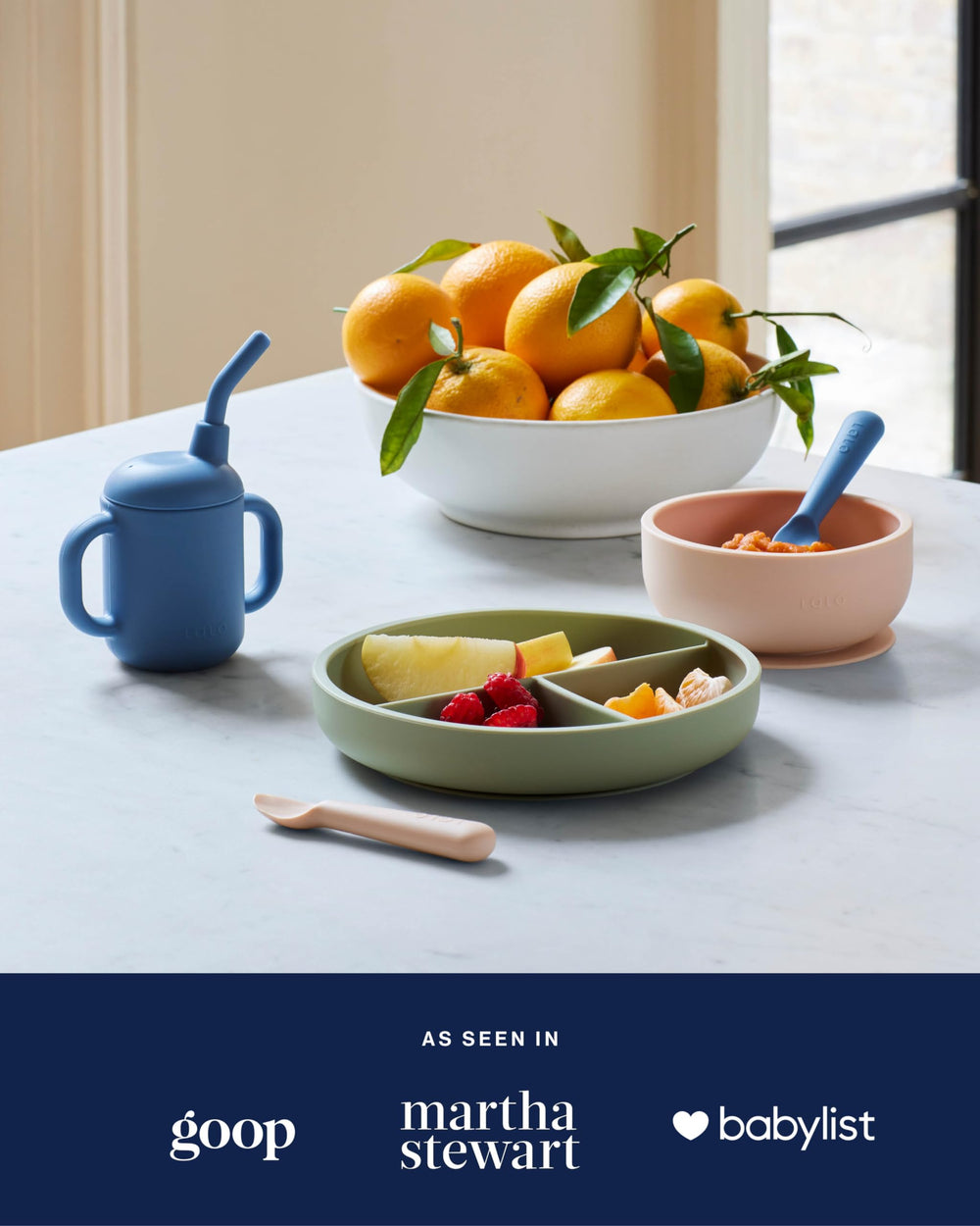 Lalo dishwasher-safe design ensures easy cleaning after meals and quick setup.