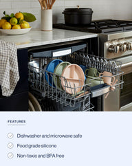 Lalo suction plates three-divided sections illustrate organized portions for varied foods.