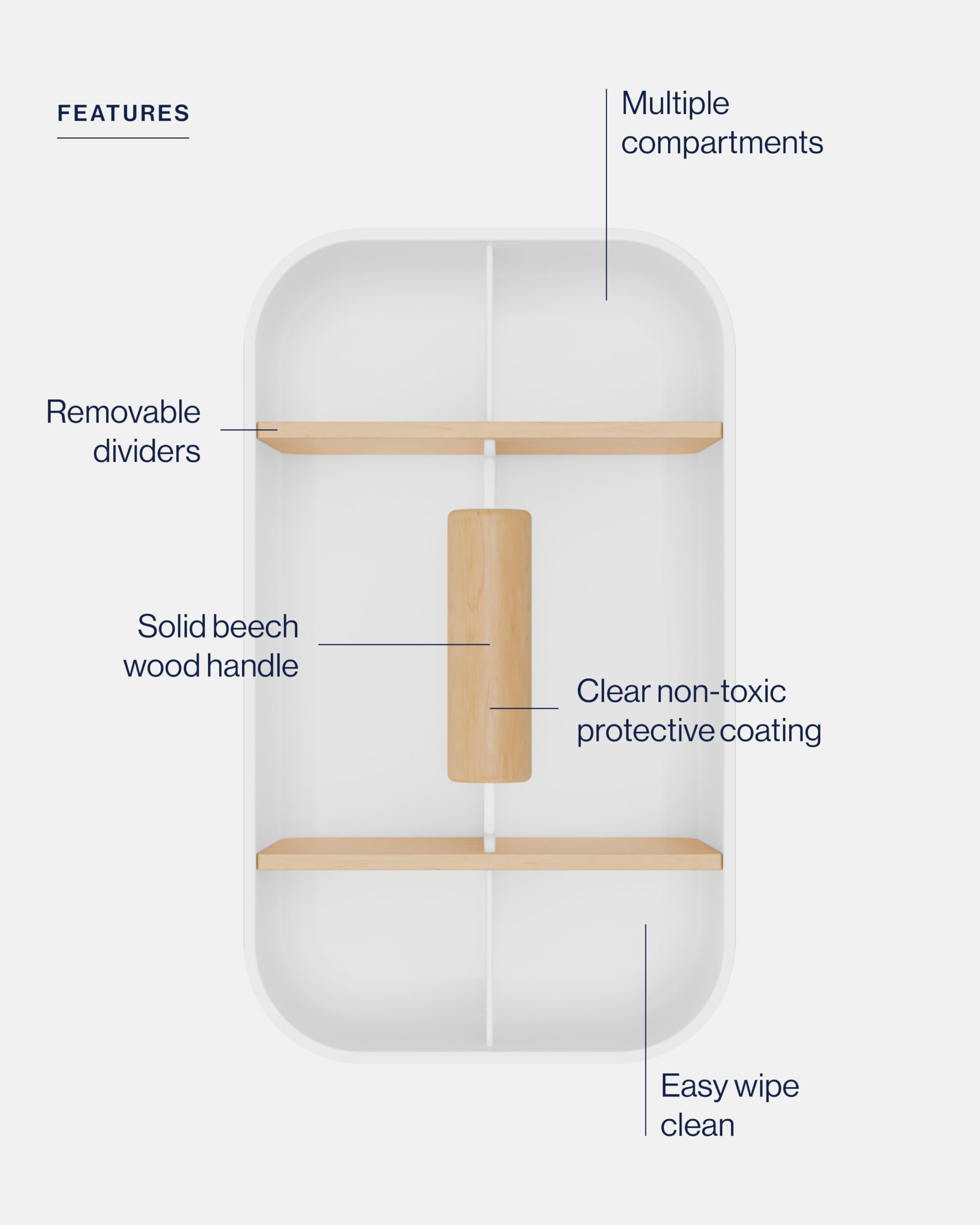 Lalo The Caddy inside compartments coconut offer tidy, modular organization
