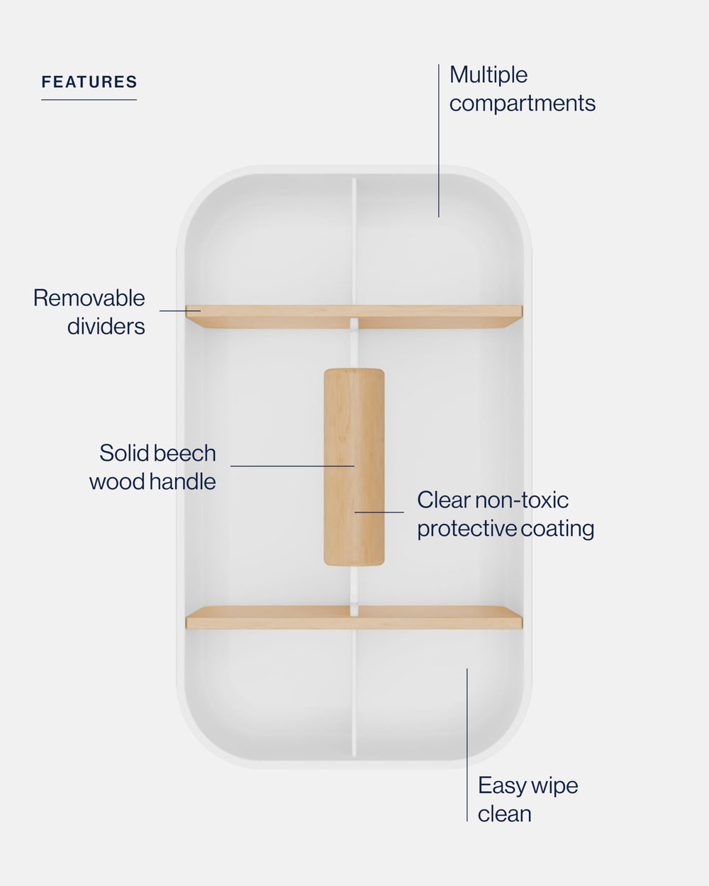 Lalo The Caddy inside compartments coconut offer tidy, modular organization