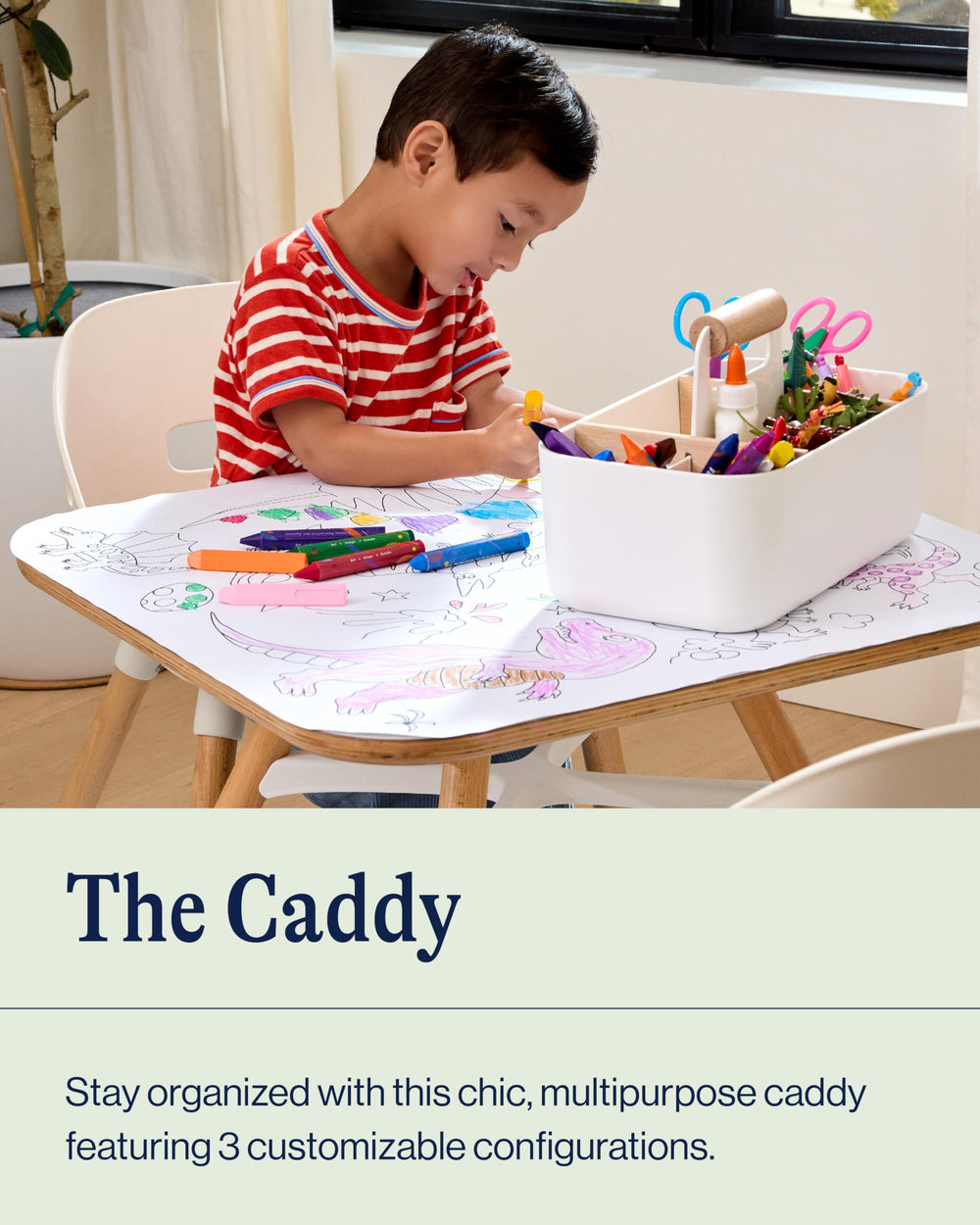 Lalo The Caddy removable dividers coconut enable customizable storage for crafts or diaper essentials