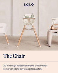 Lalo The Chair Sage adjustable footrest supporting growing comfort during meals.