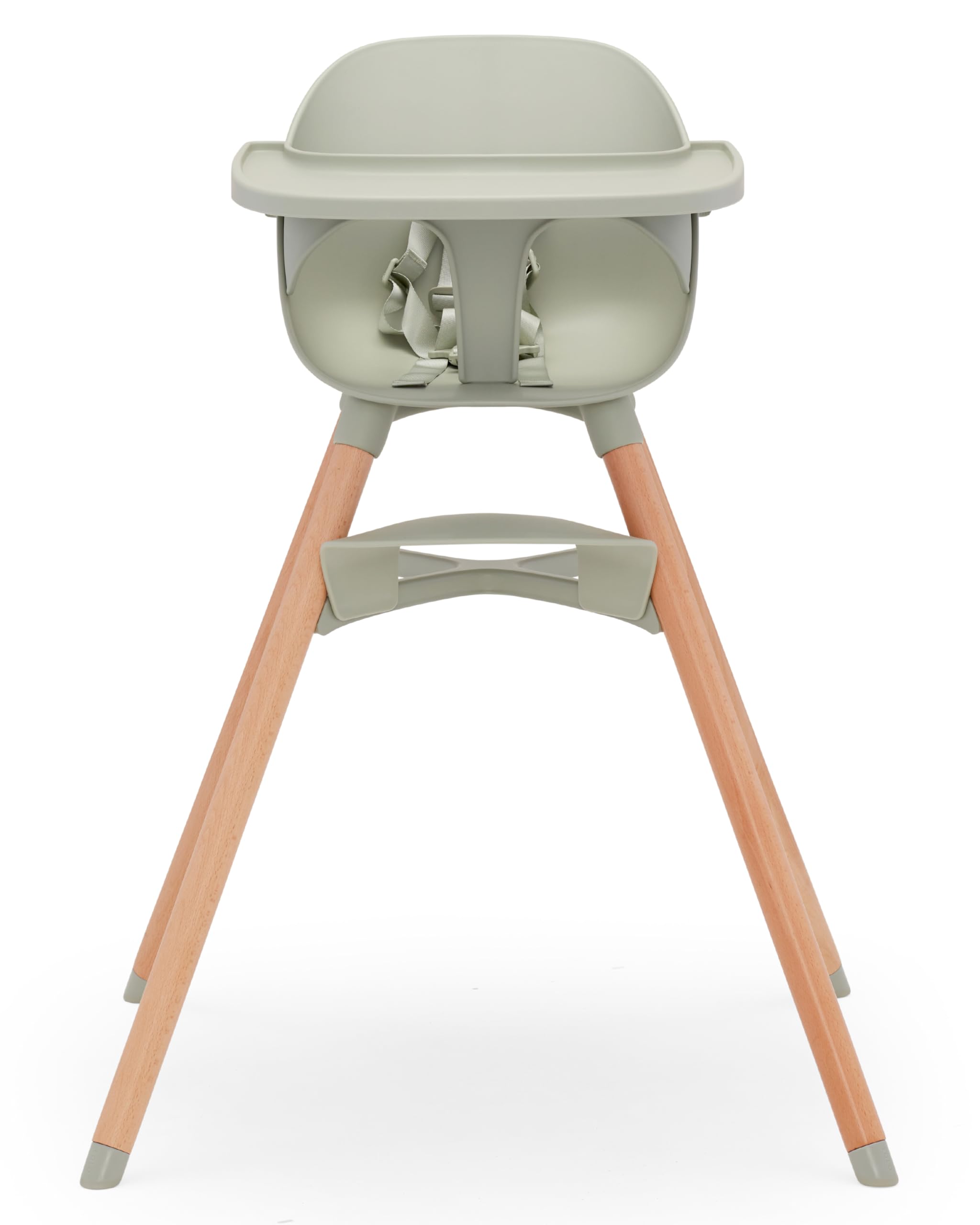 Lalo The Chair Sage with dishwasher-safe tray for quick cleanup after meals.