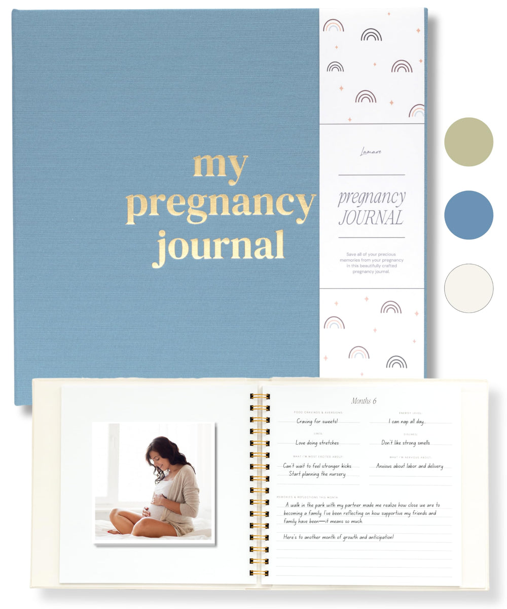 Lamare Pregnancy Journal cover with linen texture for a durable keepsake