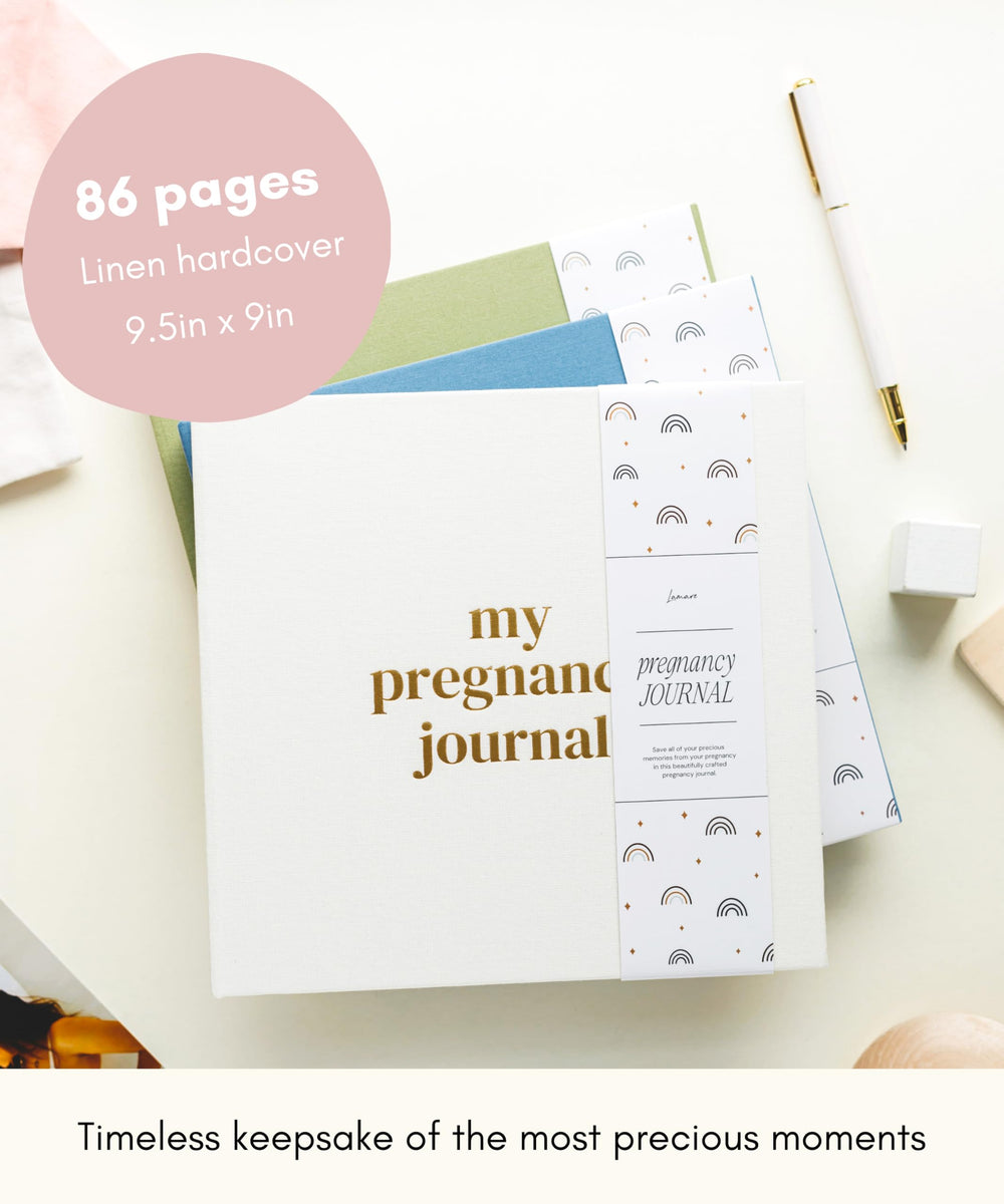 Lamare Pregnancy Journal inside layout highlighting prompts for milestones